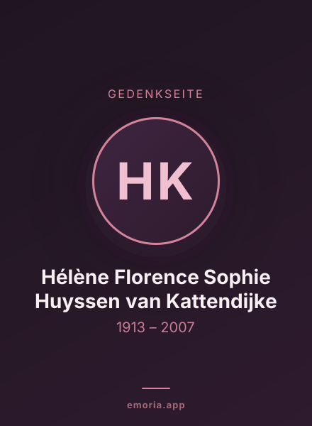 Gedenkportrait von Hélène Florence Sophie Huyssen van Kattendijke