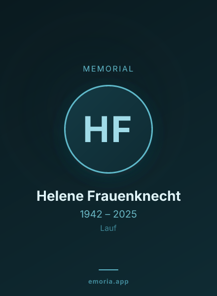 Memorial portrait of Helene Frauenknecht