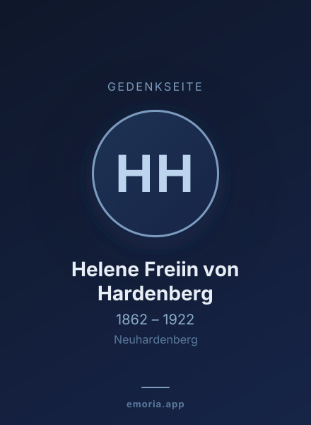 Gedenkportrait von Helene Freiin von Hardenberg