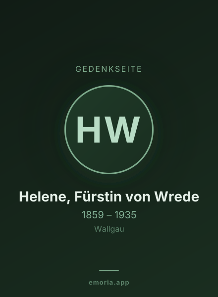 Gedenkportrait von Helene, Fürstin von Wrede