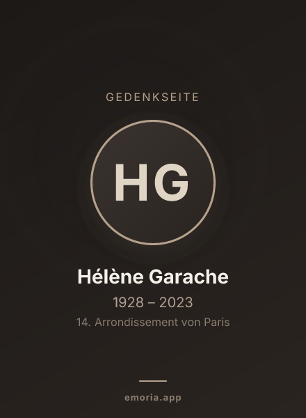 Gedenkportrait von Hélène Garache