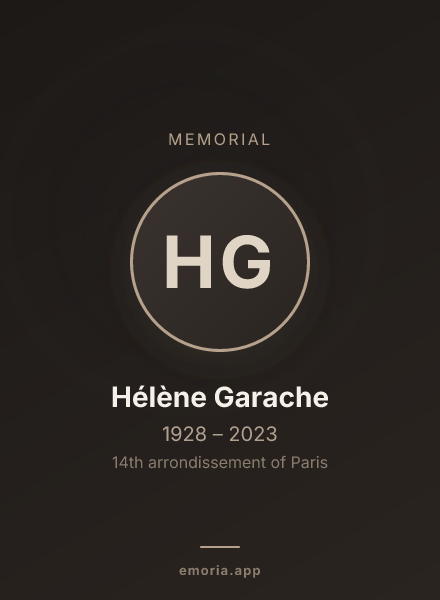 Memorial portrait of Hélène Garache