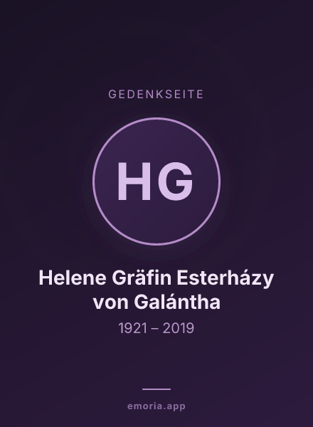 Gedenkportrait von Helene Gräfin Esterházy von Galántha