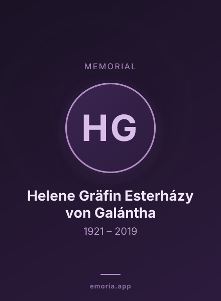 Memorial portrait of Helene Gräfin Esterházy von Galántha