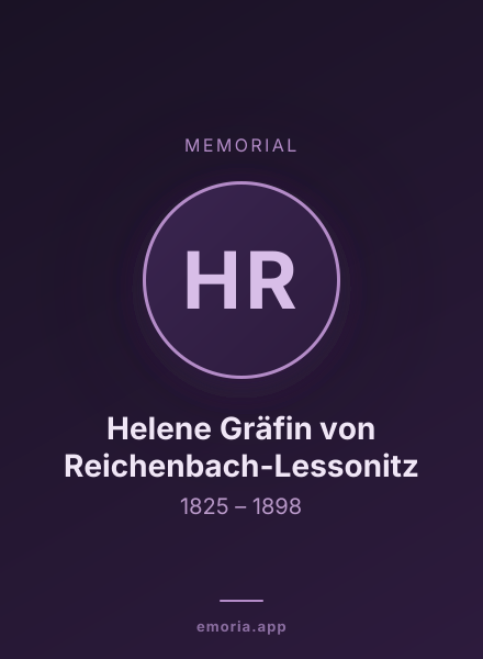 Memorial portrait of Helene Gräfin von Reichenbach-Lessonitz