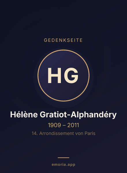 Gedenkportrait von Hélène Gratiot-Alphandéry