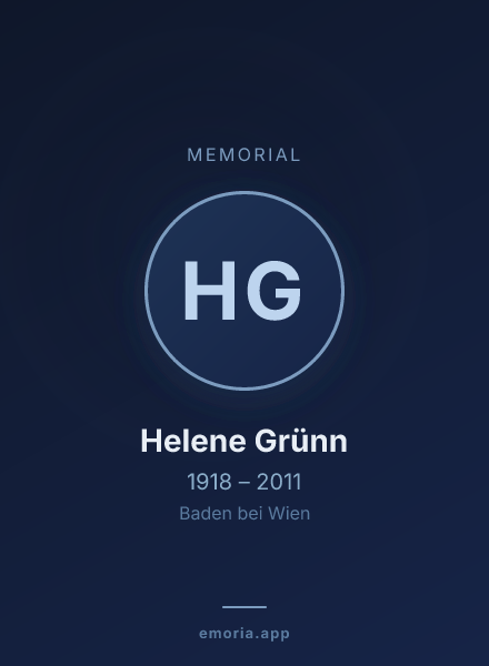 Memorial portrait of Helene Grünn