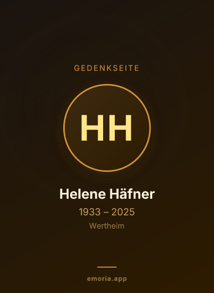 Gedenkportrait von Helene Häfner