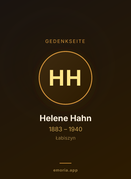 Gedenkportrait von Helene Hahn