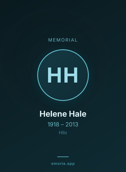 Memorial portrait of Helene Hale