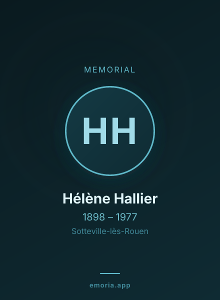 Memorial portrait of Hélène Hallier