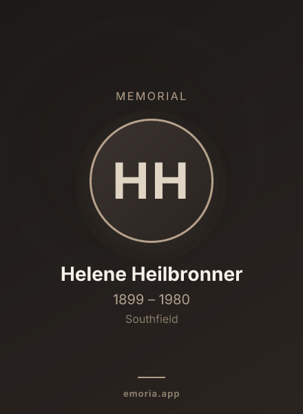 Memorial portrait of Helene Heilbronner