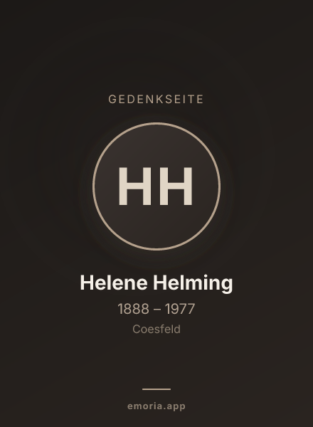 Gedenkportrait von Helene Helming