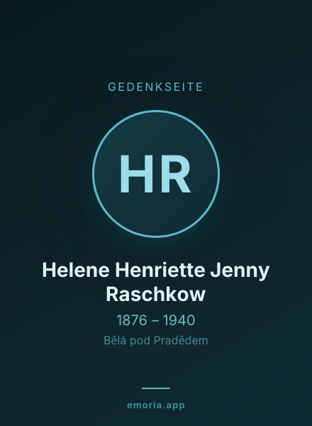 Gedenkportrait von Helene Henriette Jenny Raschkow