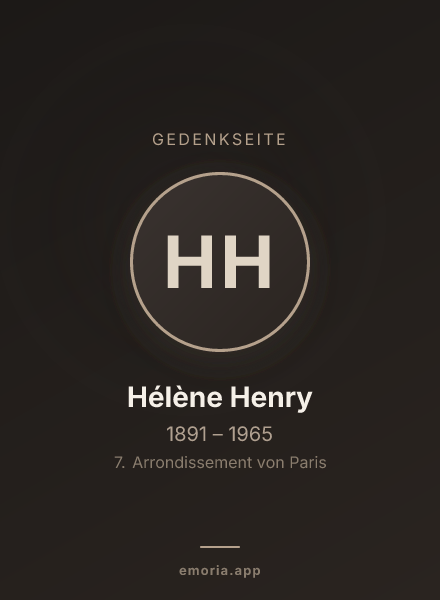 Gedenkportrait von Hélène Henry