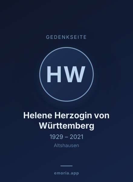 Gedenkportrait von Helene Herzogin von Württemberg