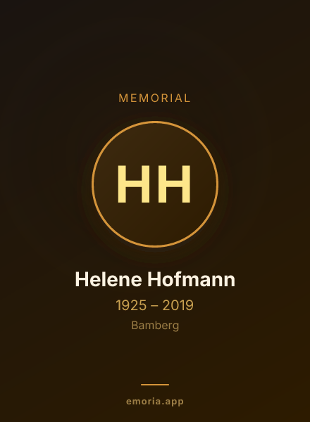 Memorial portrait of Helene Hofmann