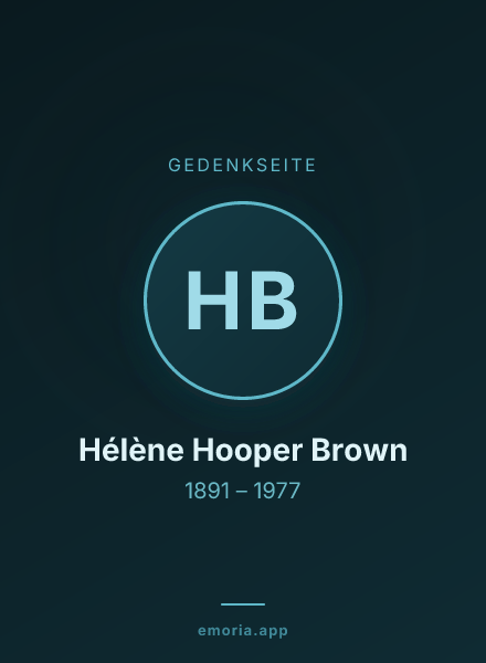 Gedenkportrait von Hélène Hooper Brown