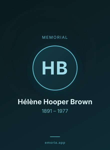 Memorial portrait of Hélène Hooper Brown
