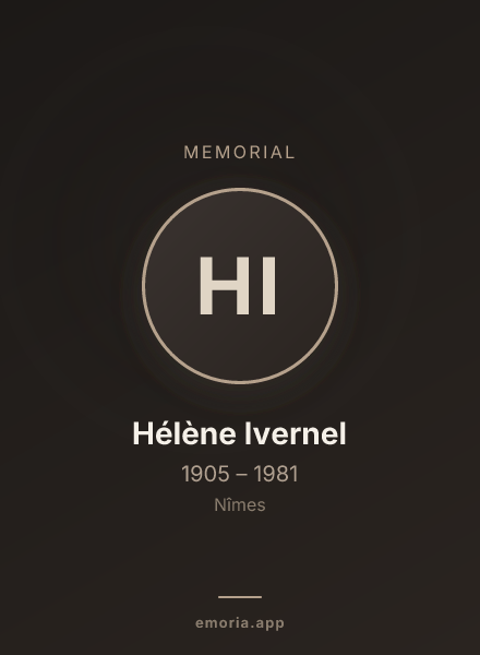 Memorial portrait of Hélène Ivernel