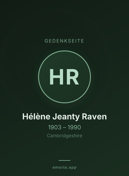 Gedenkportrait von Hélène Jeanty Raven