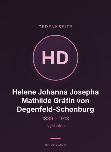 Gedenkportrait von Helene Johanna Josepha Mathilde Gräfin von Degenfeld-Schonburg