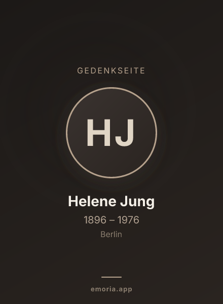 Gedenkportrait von Helene Jung