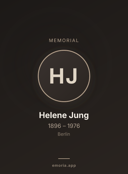 Memorial portrait of Helene Jung