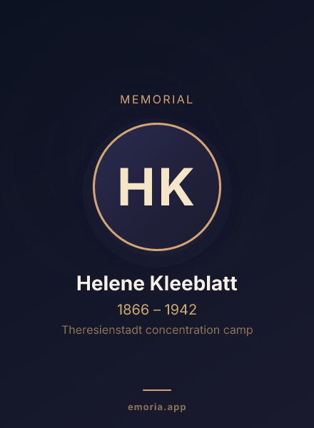 Memorial portrait of Helene Kleeblatt