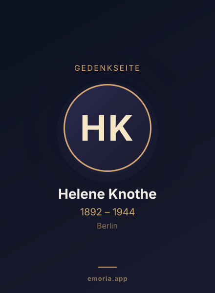 Gedenkportrait von Helene Knothe