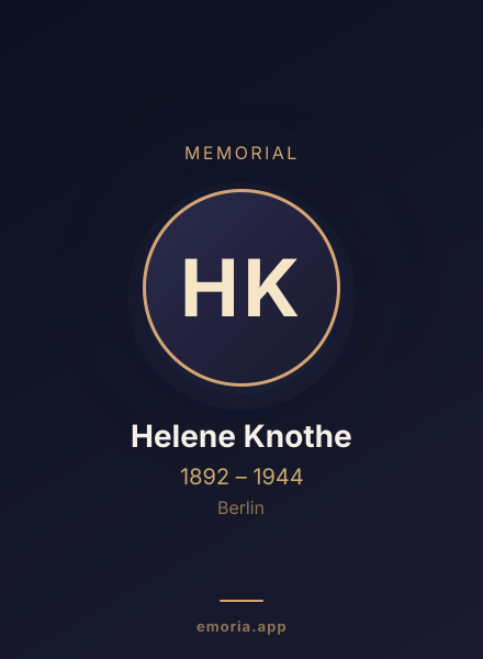 Memorial portrait of Helene Knothe