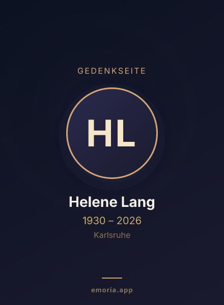 Gedenkportrait von Helene Lang