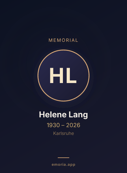 Memorial portrait of Helene Lang