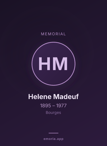 Memorial portrait of Helene Madeuf