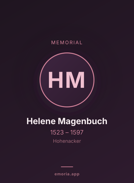 Memorial portrait of Helene Magenbuch