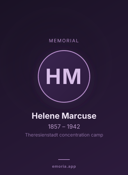 Memorial portrait of Helene Marcuse