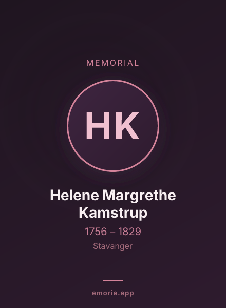 Memorial portrait of Helene Margrethe Kamstrup