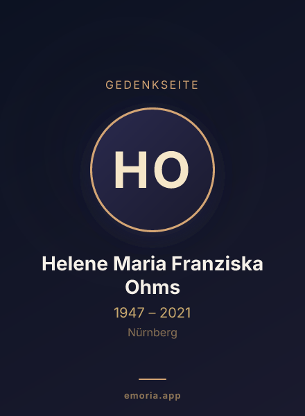 Gedenkportrait von Helene Maria Franziska Ohms