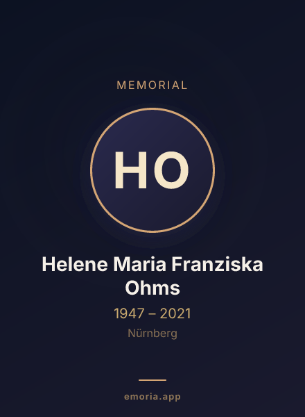 Memorial portrait of Helene Maria Franziska Ohms