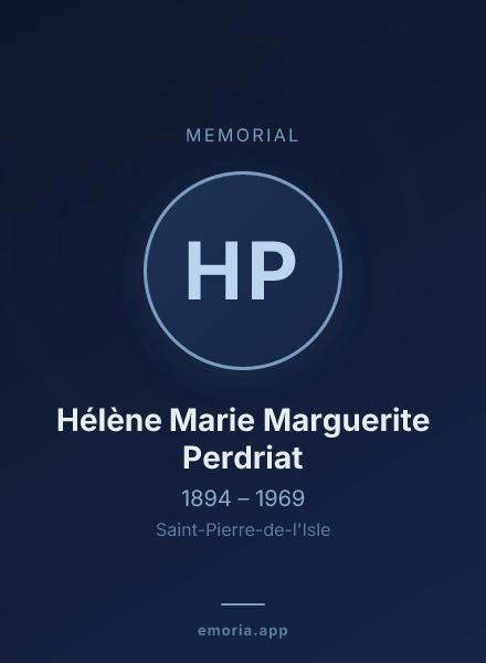 Memorial portrait of Hélène Marie Marguerite Perdriat
