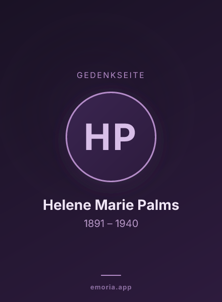 Gedenkportrait von Helene Marie Palms