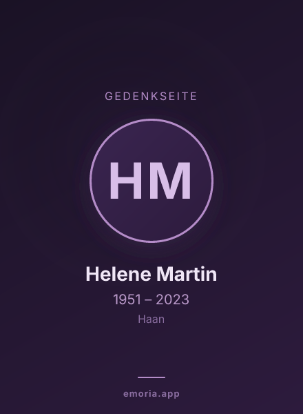 Gedenkportrait von Helene Martin