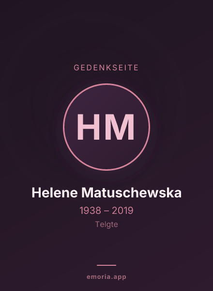 Gedenkportrait von Helene Matuschewska