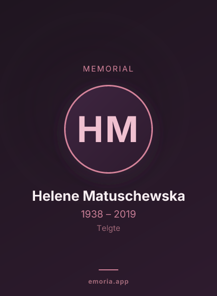 Memorial portrait of Helene Matuschewska