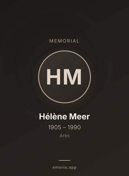 Memorial portrait of Hélène Meer