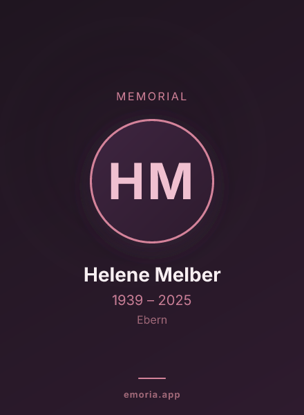 Memorial portrait of Helene Melber