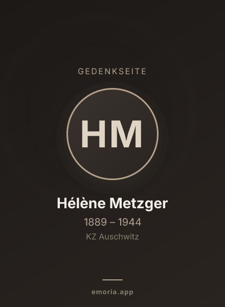 Gedenkportrait von Hélène Metzger