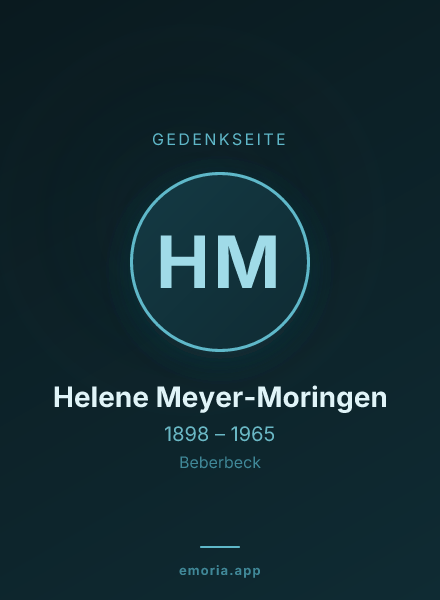 Gedenkportrait von Helene Meyer-Moringen