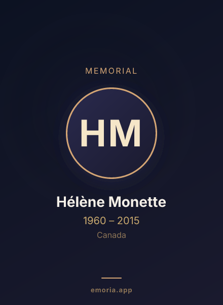 Memorial portrait of Hélène Monette