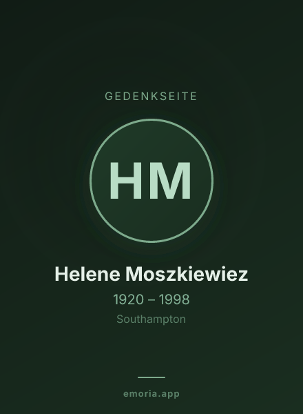 Gedenkportrait von Helene Moszkiewiez